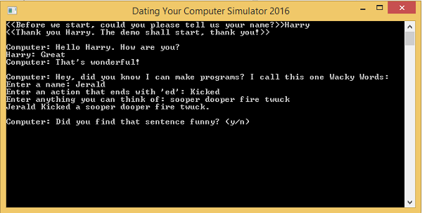Dating Your Computer Simulator 2016 (Harry Court)